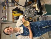 Happy student with eir bowl